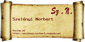 Szelényi Norbert névjegykártya