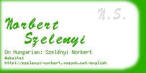 norbert szelenyi business card