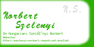 norbert szelenyi business card